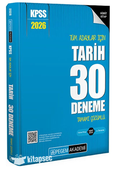 2026 KPSS Tüm Adaylar İçin Tarih 30 Deneme Tamamı Çözümlü Pegem Yayınları